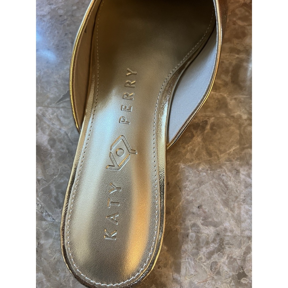 Katy Perry Women's Sz 10 Evie Mule Textured Faux Nappa GOLD Slide On  Shoes  NEW - Picture 5 of 7